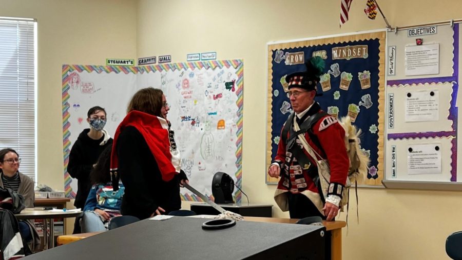 Students Participate in a Reenactment in History Class